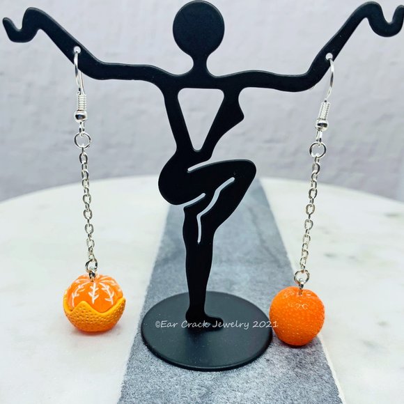 Orange Fruit Dangle Earrings - Picture 1 of 8
